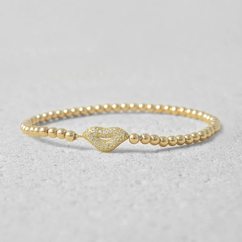 Women's gold bangles-Catherine Lips Bead Bracelet