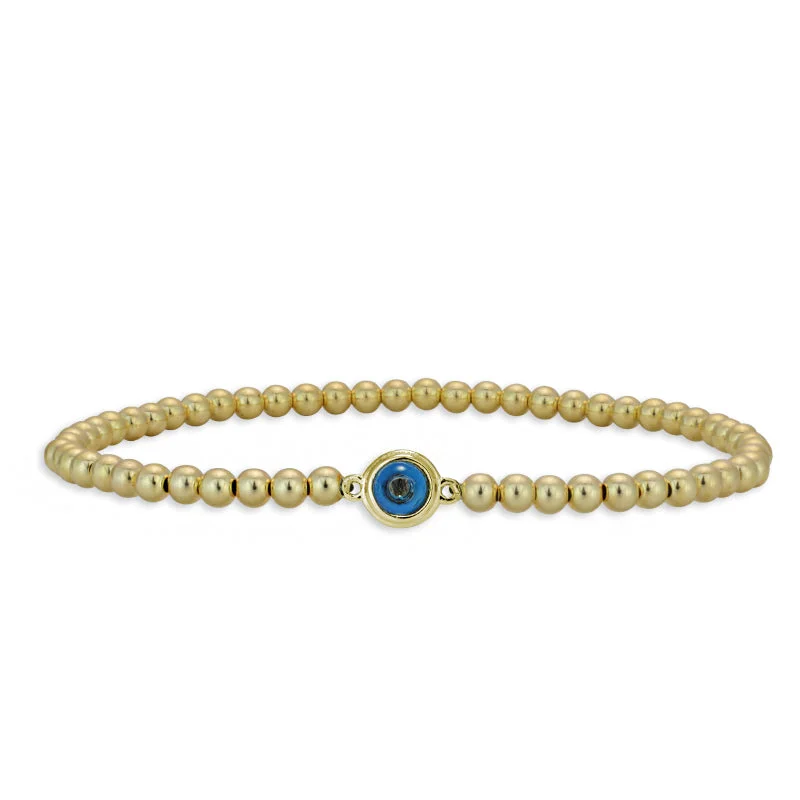 Trendy women's bangles-Naomi Turquoise Evil Eye Bead Bracelet