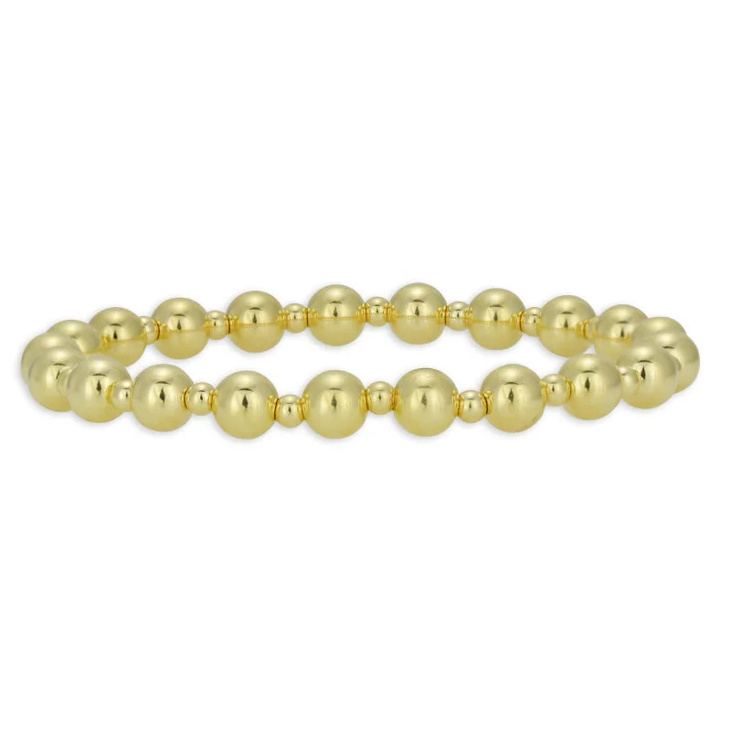 Custom women's bangles-Gabriela Gold Beads Bracelet