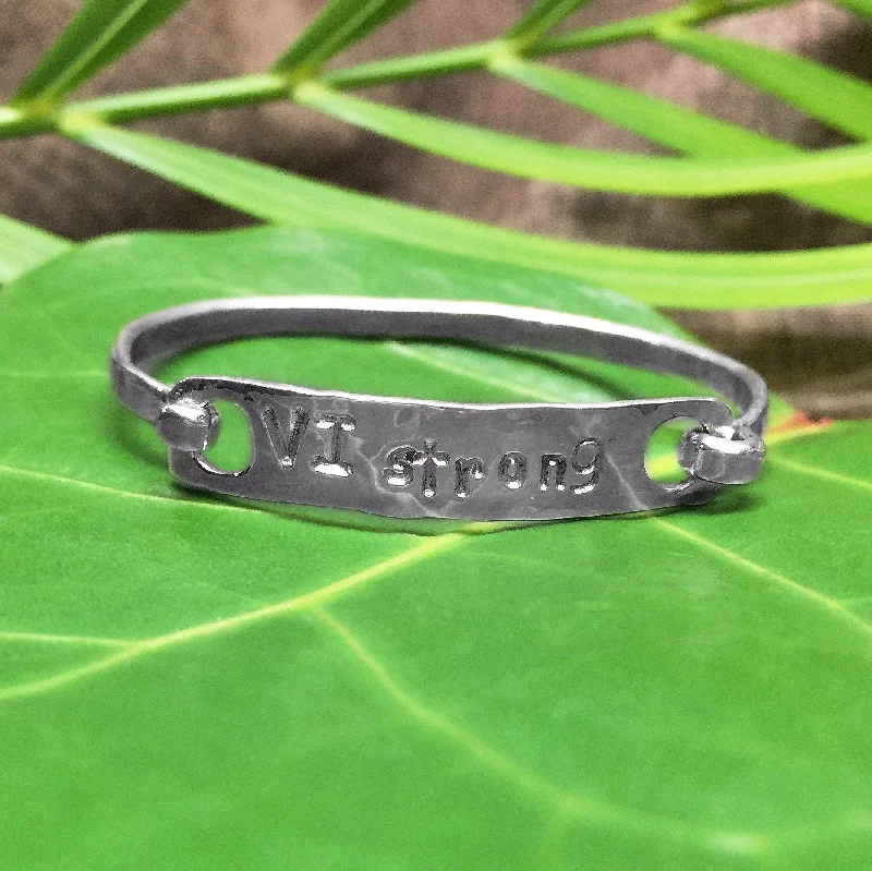 Women's stainless steel bangles-VI Strong Sterling Silver Latching Child Bracelet